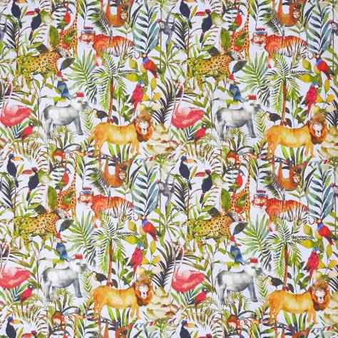 Prestigious Textiles My World Fabric King of the Jungle Fabric - Waterfall - 8630/010