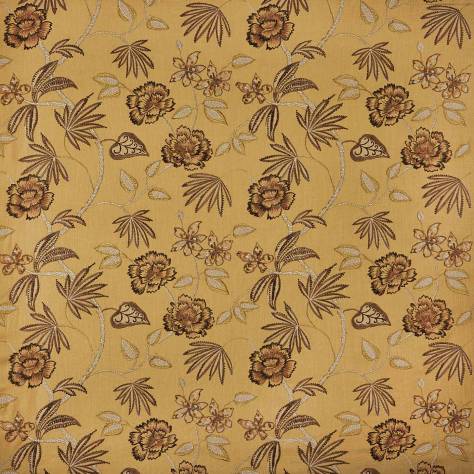 Prestigious Textiles Lost Horizon Fabrics Lotus Flower Fabric - Umber - 3709/460