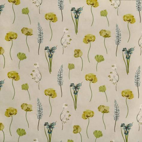 Prestigious Textiles Grand Botanical Fabrics Flower Press Fabric - Lemon Grass - 8689/561