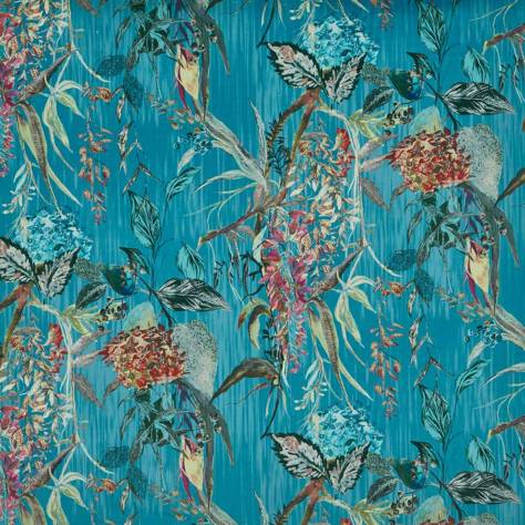 Prestigious Textiles Copper Falls Fabrics Botanist Fabric - Peacock - 3913/788 - Image 1