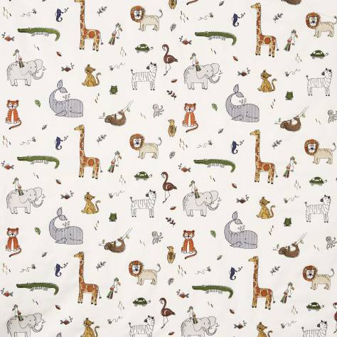 Prestigious Textiles Big Adventure Fabrics Doodle Fabric - Jungle - 3920/683 DOODLE JUNGLE