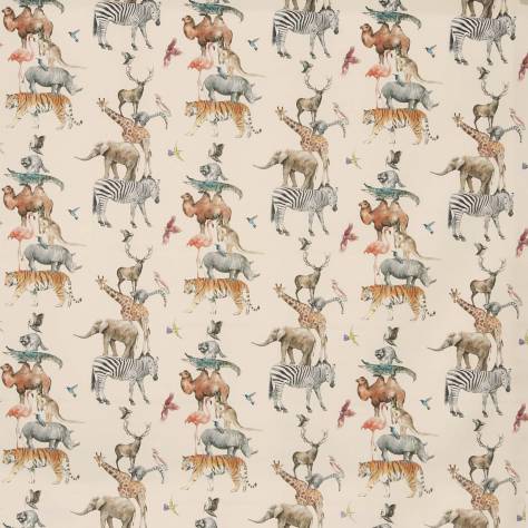 Prestigious Textiles Big Adventure Fabrics Animal Kingdom Fabric - Rainbow - 8709/546 ANIMAL KINGDOM RAINBOW