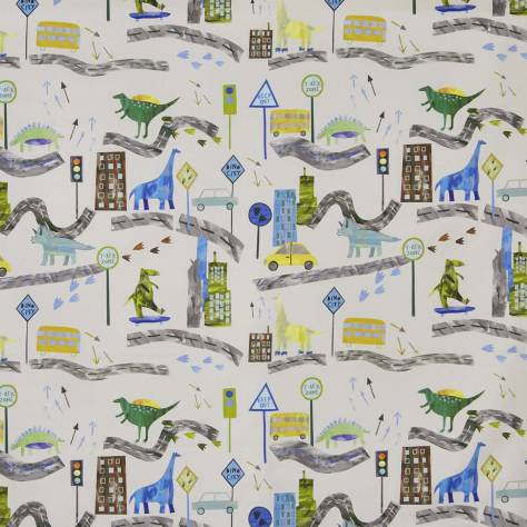Prestigious Textiles Big Adventure Fabrics Dino City Fabric - Reef - 8712/782 DINO CITY REEF