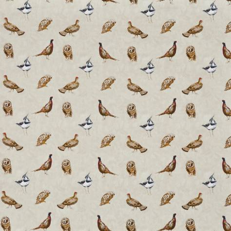 Prestigious Textiles Allotment Fabrics Wild Birds Fabric - Putty - 5103/027-WILD-BIRDS-PUTTY - Image 1