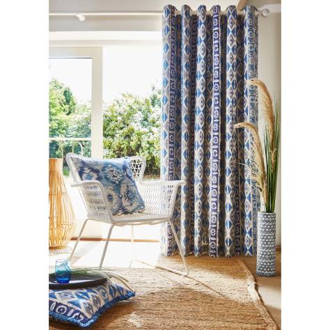 Prestigious Textiles Santorini Fabrics Rhodes Fabric - Cobalt - 8758/715 - Image 2