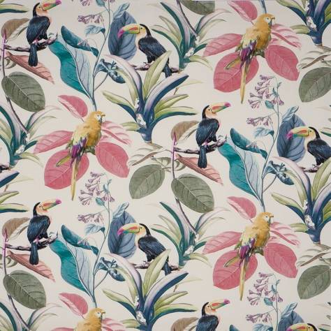 Prestigious Textiles Painted Canvas Fabrics Parakeet Fabric - Seashell - 2816/411