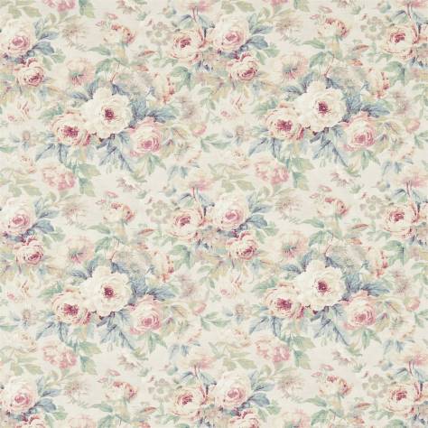 Sanderson Fabienne Prints & Weaves Fabrics Amelia Rose Fabric - Wedgewood/Rose - DFAB223977 - Image 1