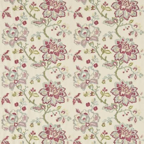 Sanderson Fabienne Prints & Weaves Fabrics Angelique Fabric - Rose/Aqua - DFAB233997
