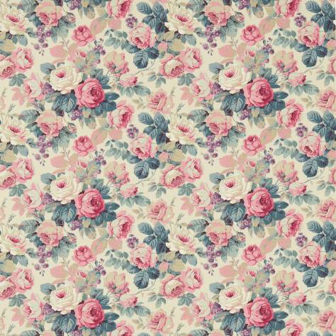 Sanderson Vintage Prints Fabrics 2 Chelsea Fabric - Indigo/Loganberry - DVIN224319 - Image 1