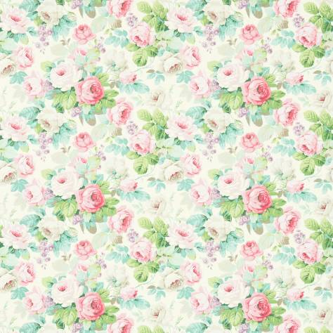 Sanderson Vintage Prints Fabrics 2 Chelsea Fabric - Pink/Celadon - DVIN224321 - Image 1
