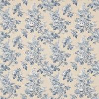 Sorilla Damask Fabric - Indigo/Linen
