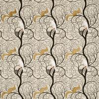 Squirrel and Dove Embroidery Fabric - Linen/Ivory