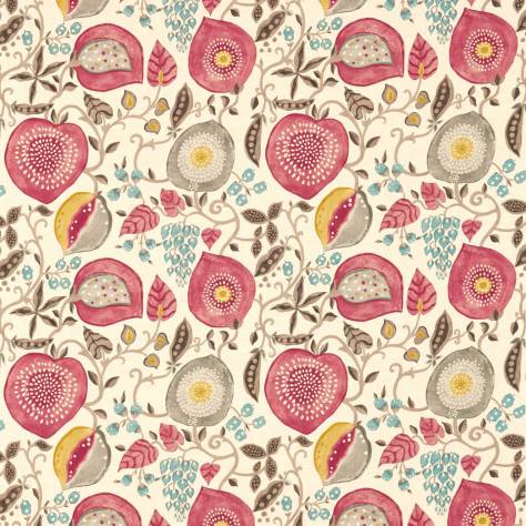 Sanderson Sojourn Prints & Embroideries Fabrics Peas and Pods Fabric - Cherry/Linen - DSOH225357