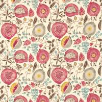 Peas and Pods Fabric - Cherry/Linen