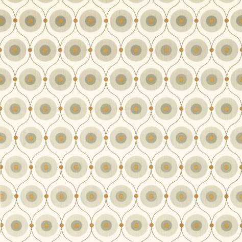 Sanderson Sojourn Prints & Embroideries Fabrics Starla Fabric - Pewter/Gold - DSOH235251 - Image 1