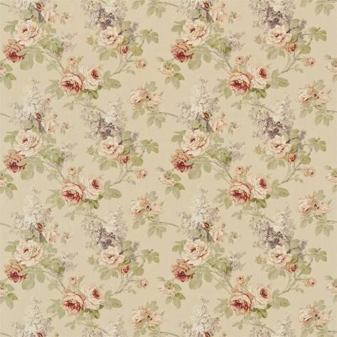 Sanderson Autumn Prints Fabrics Sorilla Fabric - Biscuit/Claret - DAUP224416