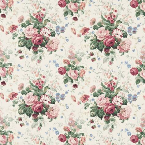 Sanderson Autumn Prints Fabrics Stapleton Park Fabric - Pink/Green - DAUP224425