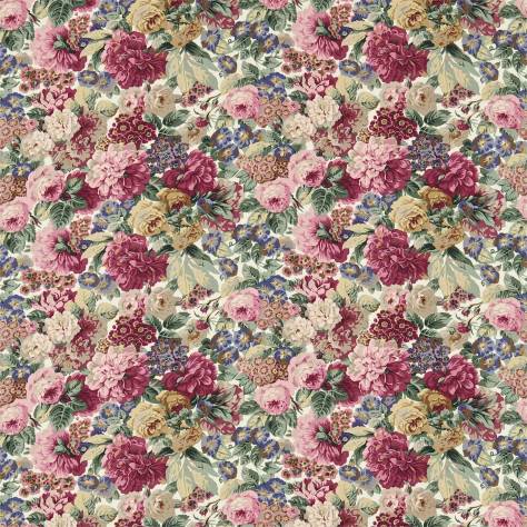 Sanderson Autumn Prints Fabrics Rose and Peony Fabric - Red (Cotton) - DAUP224421