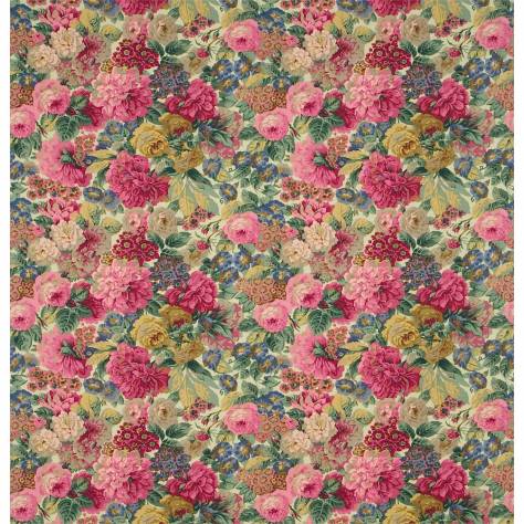Sanderson Autumn Prints Fabrics Rose and Peony Fabric - Red (Linen) - DAUP224422