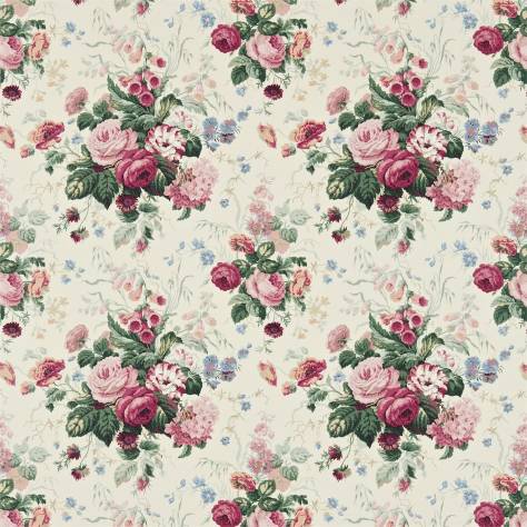 Sanderson Autumn Prints Fabrics Stapleton Park Fabric - Cream/Pink - DAUP224424 - Image 1