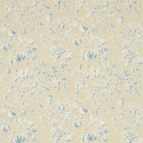 Sanderson Woodland Walk Prints & Embroideries Fabrics Magnolia and Pomegranate Fabric - Parchment/Sky Blue - DWOW225508