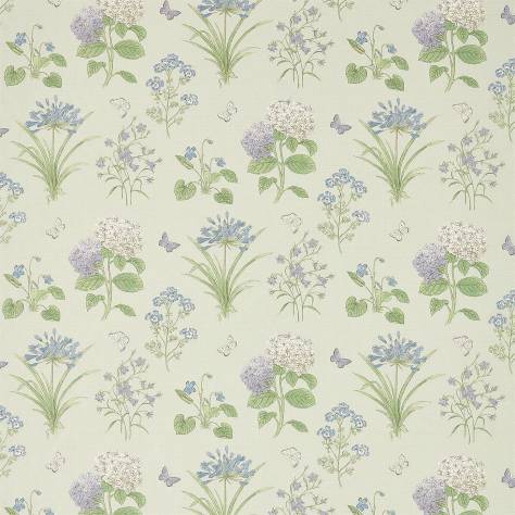Sanderson Woodland Walk Prints & Embroideries Fabrics Harebells and Violets Fabric - Sorrel/Sky Blue - DWOW225518 - Image 1