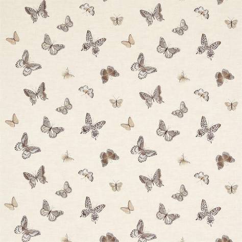 Sanderson Woodland Walk Prints & Embroideries Fabrics Butterfly Embroidery Fabric - Charcoal/Walnut - DWOW235600 - Image 1
