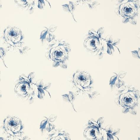Sanderson Waterperry Prints & Embroideries Fabrics Rosa Fabric - Indigo - DWAP226265 - Image 1