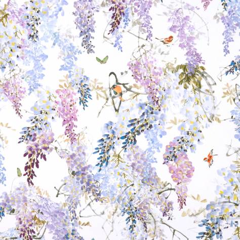 Sanderson Waterperry Prints & Embroideries Fabrics Wisteria Falls Fabric - Amethyst - DWAP226286