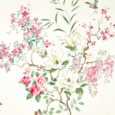 Sanderson Waterperry Prints & Embroideries Fabrics Magnolia and Blossom Fabric - Blossom/Leaf - DWAP226292 - Image 1