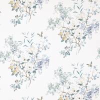 Magnolia and Blossom Fabric - Mineral/Teal
