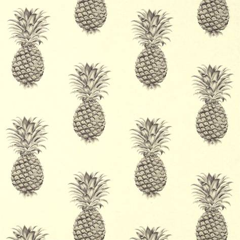 Sanderson Art of the Garden Fabrics Pineapple Royale Fabric - Graphite/Linen - DART226299 - Image 1