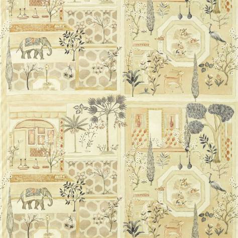 Sanderson Art of the Garden Fabrics Sultans Garden Fabric - Sepia/Amber - DART226312 - Image 1
