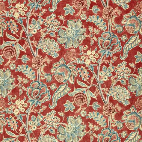 Sanderson Art of the Garden Fabrics Shalimar Fabric - Ruby/Teal - DART226320