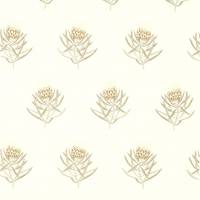 Protea Flower Fabric - Gold