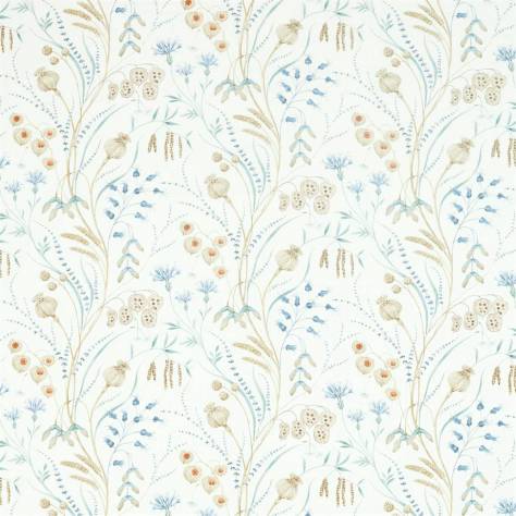 Sanderson Embleton Bay Prints & Embroideries Fabrics Summer Harvest Fabric - Cornflower/Wheat - DEBB226434