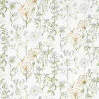 Wild Angelica Fabric - Silver/Spring Leaf