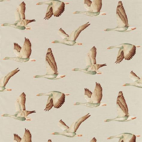 Sanderson Elysian Fabrics Elysian Geese Fabric - Briarwood/Linen - DYSI226518 - Image 1