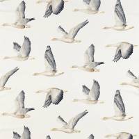 Elysian Geese Fabric - Silver/Chalk