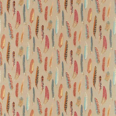 Sanderson Elysian Fabrics Lismore Fabric - Teal/Russet - DYSI226522