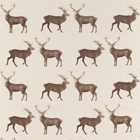 Sanderson Elysian Fabrics Evesham Deer Fabric - Linen/Chalk - DYSI226528