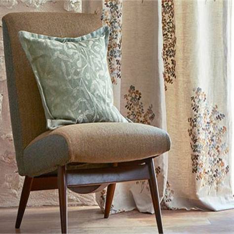 Sanderson Elysian Fabrics Wendell Embroidery Fabric - Honey/Grey - DYSI236721 - Image 3