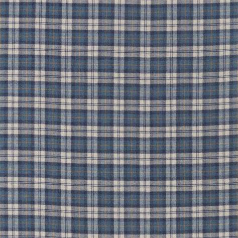 Sanderson Islay Wools Fabrics Fenton Check Fabric - Indigo/Stone - DISW236741