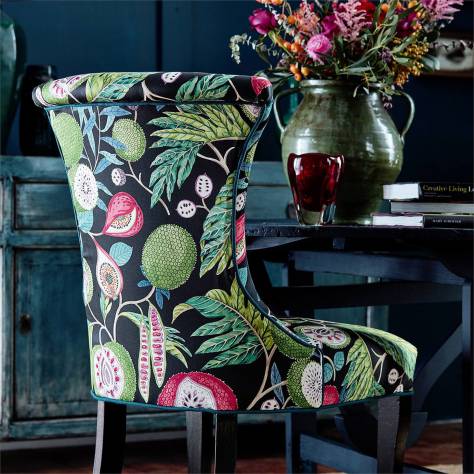 Sanderson Glasshouse Fabrics Jackfruit Fabric - Tropical / Ink - DGLA226560