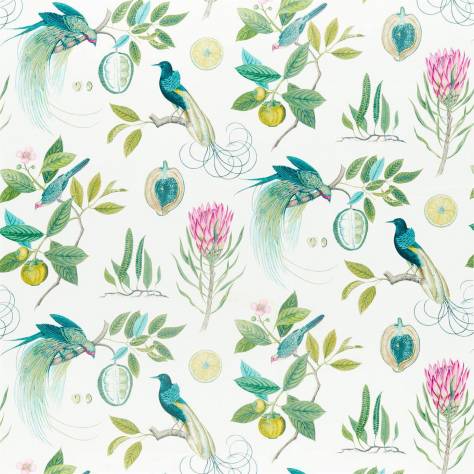 Sanderson Glasshouse Fabrics Paradesia Fabric - Botanical Green - DGLA226563