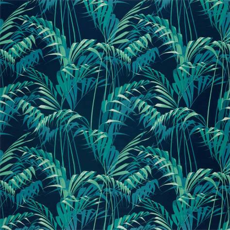 Sanderson Glasshouse Fabrics Palm House Fabric - Ink / Teal - DGLA226568 - Image 1