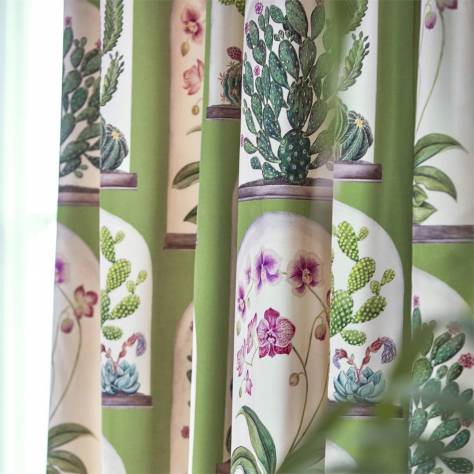 Sanderson Glasshouse Fabrics Terrariums Fabric - Green - DGLA226570 - Image 3