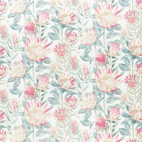 Sanderson Glasshouse Fabrics King Protea Fabric - Orchid / Grey - DGLA226574 - Image 1