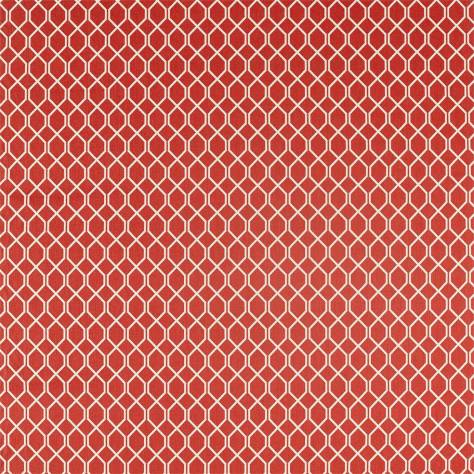 Sanderson Linnean Weaves Botanical Trellis Fabric - Bengal Red - DLNC236788
