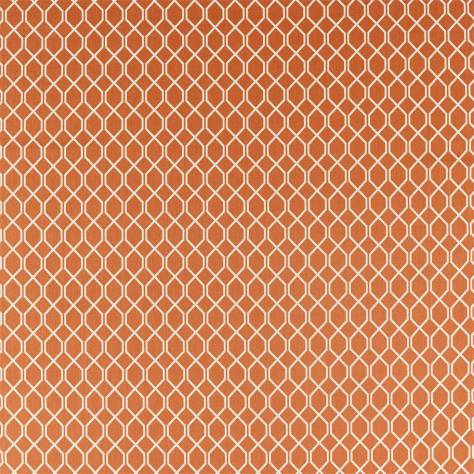Sanderson Linnean Weaves Botanical Trellis Fabric - Papaya - DLNC236791 - Image 1
